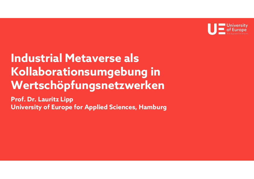 Industrial Metaverse als Kollaborationsumgebung in Wertschoepfungsnetzwerken
