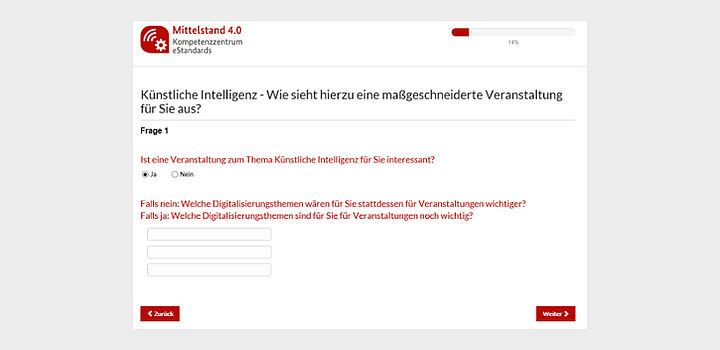 Umfrage Künstliche Intelligenz Umfrage Künstliche Intelligenz: maßgeschneiderte Veranstaltung