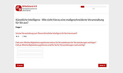 Umfrage Künstliche Intelligenz: maßgeschneiderte Veranstaltung