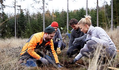 Kompetenzzentrum eStandards- Planted 2 Das Team von Planted beim Einpflanzer neuer Bäume