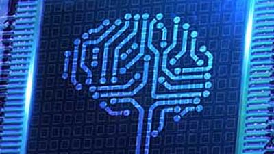 Computer Chip mit elektronischem Gehirn