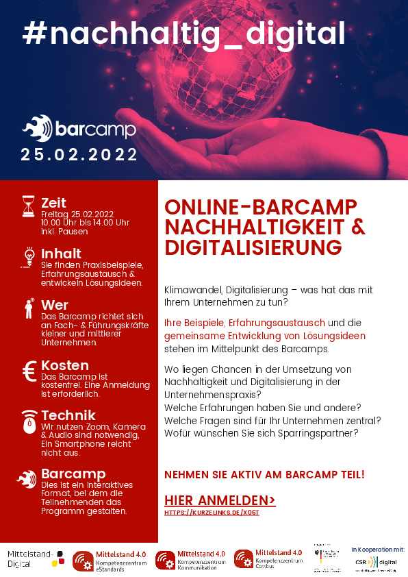 Flyer Barcamp nachhaltig_digital 2022 Anmeldungsflyer Barcamp
