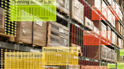 Hochregallager und Barcodes