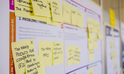 Post-its an Tafel