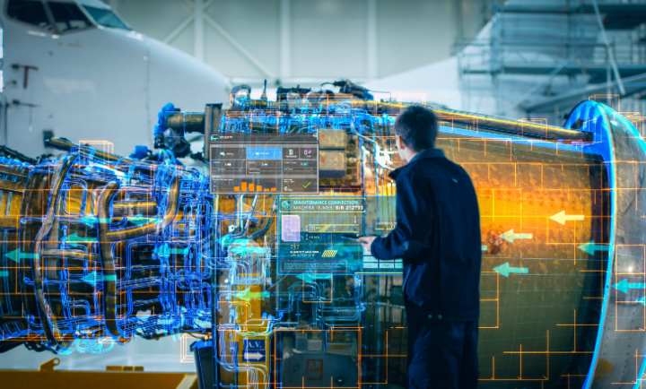 Vereinfachte Darstellung des digitalen Zwillings einer Turbine