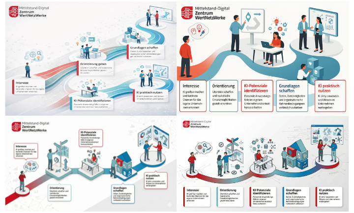 Vier Roadmaps durch KI generiert