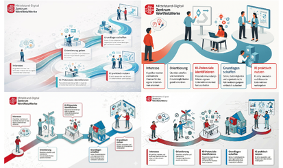 Vier Roadmaps durch KI generiert