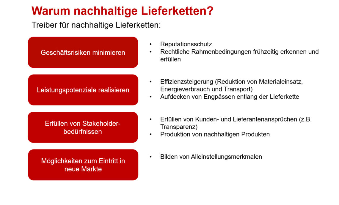 Nachhaltige Lieferketten Treiber für nachhaltige Lieferketten