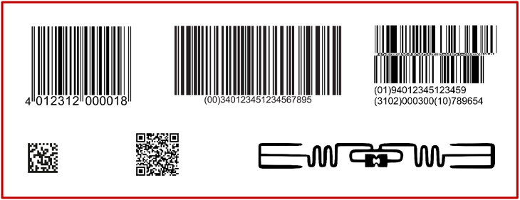 Barcodes - 2D-Codes - RFID-Transponder